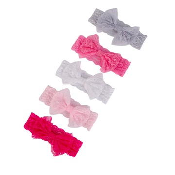 美國 Luvable Friends - 甜蜜寶貝嬰幼兒新生兒髮帶5入組-蕾絲公主