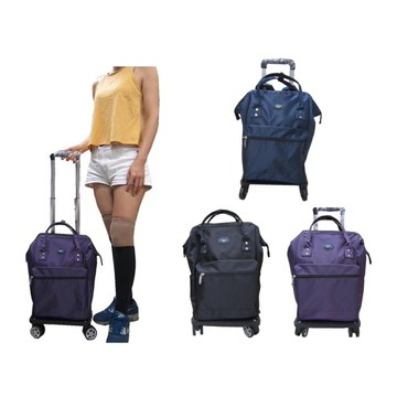 ~雪黛屋~Roberta 後背拉桿360度飛機輪拉桿三用大容量提拉桿後背拉桿分離防水尼龍布NR729A