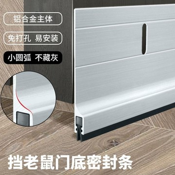 防老鼠鋁閤金門底門縫密封條擋鼠闆防塵隔音條防風擋風門底密封條 QS94