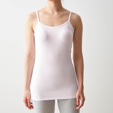 日本千趣會 - 95%棉 細肩帶內搭吸濕發熱衣(大人)-白