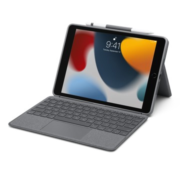Logitech Combo Touch 鍵盤保護殼具備觸控式軌跡板 (適用於 iPad 第 9 代)