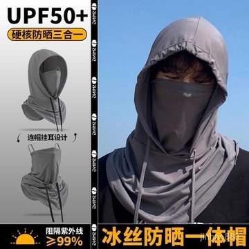 【台灣現貨】冰絲防曬頭套 防曬面罩 防曬帽 遮陽帽 遮全臉冰絲透氣圍脖 防曬頭套 涼感面罩 涼感面罩 護脖 涼感頭套