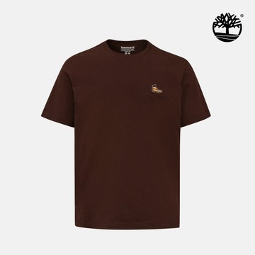 Timberland 中性咖啡色休閒短袖T恤|0YHTEAJD