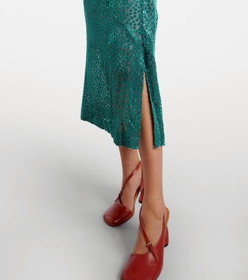 Dries Van Noten Polka-dot devoré slip dress