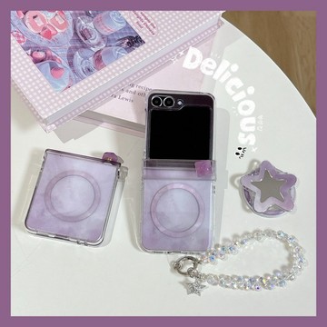 紫色暈染 磁吸殼 三星 z flip7 flip6 flip5 flip 6 5 7 防摔 手機殼 無線充 保護套