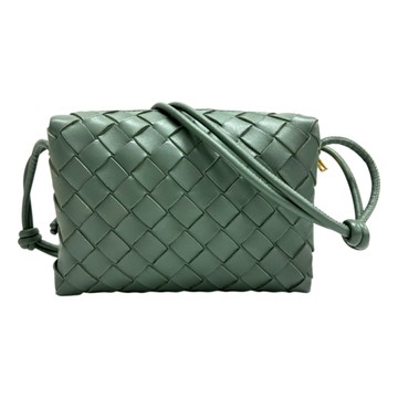 BOTTEGA VENETA BV 寶緹嘉 綠色 編織羊皮 Mini Loop 肩背包 680254 【二手名牌BRAND OFF】
