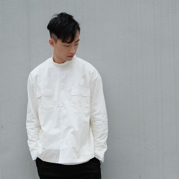 圓領襯衫外套/情侶/簡約/秋冬