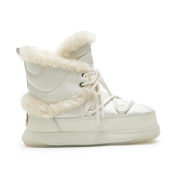 韓國 Rockfish Weatherwear COCOON PADDED BOOTS 中筒絨毛雪靴 象牙白 IVORY