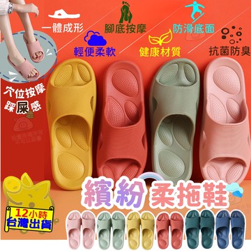 【按摩球拖鞋 銀離子抗菌】室內拖鞋 紓壓拖鞋 止滑拖鞋 居家拖鞋 超厚拖鞋 超軟拖鞋 防滑拖鞋 浴室拖鞋 按摩拖鞋 拖鞋