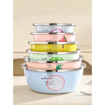 食品級304不銹鋼盆家用廚房和面打蛋洗菜瀝水籃洗奶瓶專用圓盆子