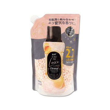 P&G 日本Lenor Eau de Luxe奢華12週衣物芳香顆粒香香豆補充包1300ml/袋-白麝香杏桃(多層次織品洗滌香氛豆)