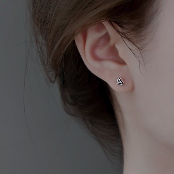 925純銀幾何耳釘女年新款潮耳環簡約小巧冷淡風小眾秋冬耳飾