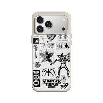iPhone 17 Pro Max SolidX 貝殼灰 - Stranger Things - 顛倒世界怪物圖鑑 黑白款