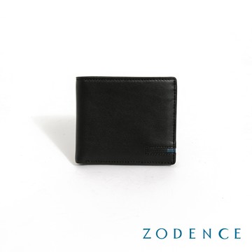 ZODENCE CYAN進口真皮8卡短夾 黑色