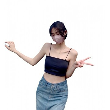 【9822】平口細肩帶小可愛 連體乳膠杯 平口小可愛 無鋼圈 內搭 罩杯小可愛 內搭背心 胸墊背心