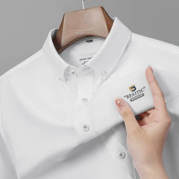 【新款熱賣】男裝純棉磨毛牛津開衫襯衣手感柔軟耐磨性強長袖刺繡商務男