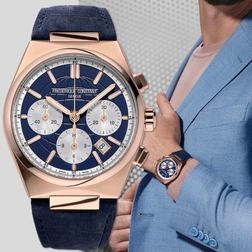 CONSTANT 康斯登 Highlife 父親節推薦 熊貓三眼計時機械錶 新年開運 送禮推薦-41mm FC-391NS4NH4