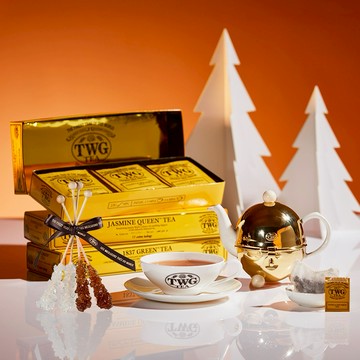 【TWG Tea】純棉茶包禮物組(南非國寶茶 任選 15包/盒 +茶糖棒)