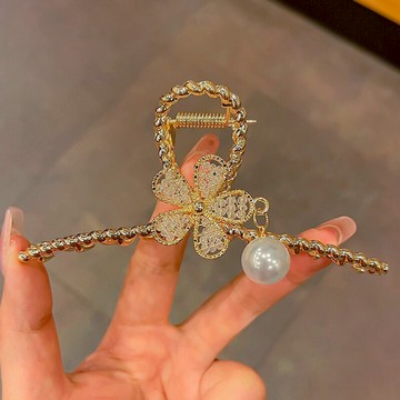 花朵流蘇抓夾大號發夾后腦勺盤發發卡女夏季新款氣質鯊魚夾子頭飾