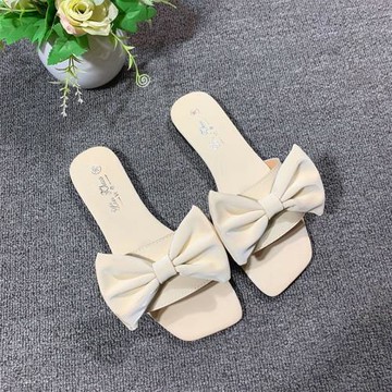 涼鞋女2025年新款春夏季平底蝴蝶結拖鞋小碼31-32-33大碼41-43-44
