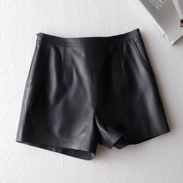 草市街真皮頭層綿羊皮2023年春秋新款高腰顯瘦包臀H版休閑直筒褲