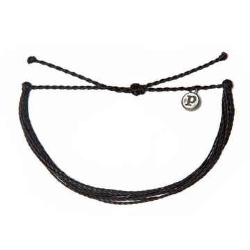 Pura Vida 美國手工 SOLID BLACK 黑色蠟線衝浪手環