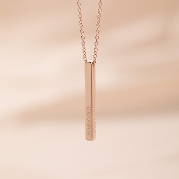 MARIGOLD 西德鋼4種語言幸福項鍊-女款/玫瑰金