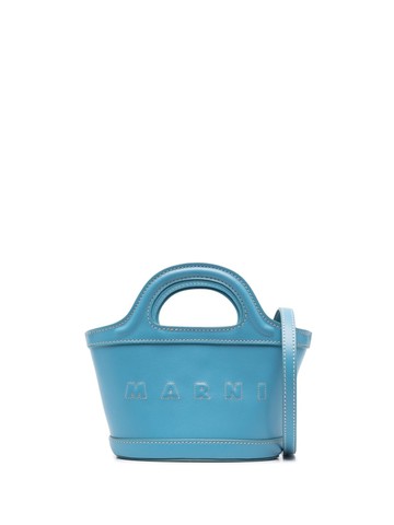 Marni - mini Tropicalia leather bag - women - Cotton/Calf Leather/Calf Leather/Zinc/Aluminium/Copper/Brass - One Size - Blue