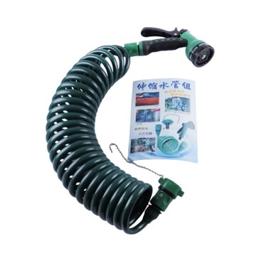 【向花緣】伸縮水管組 (含8段式水槍、伸縮水管、水龍頭子母接頭) - 7.5公尺(約25呎)