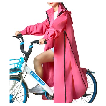 捷華 加長三拉鍊雨衣 環保EVA材質  粉色  XXXL