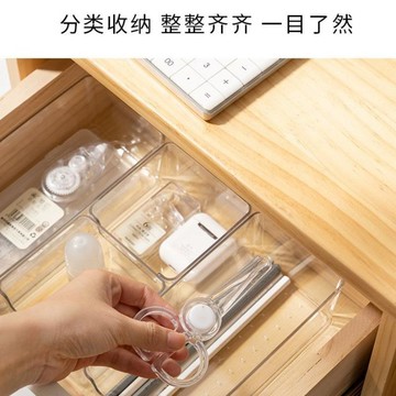⏳臺灣特售⏳辦公桌面收納盒抽屜式分隔盒放文具書本置物盒子塑料透明分格神器