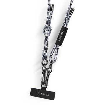 [RONEVER] 手機編織掛繩6mm/1.7M PD036 黑白斜紋