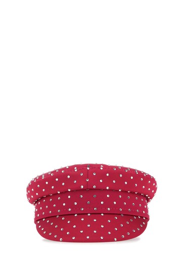 Ruslan Baginskiy Tyrian Purple Satin Baker Boy Hat
