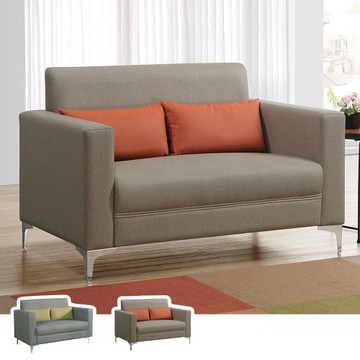 Boden-塔柏二人座皮沙發/雙人座/二人座沙發椅-贈抱枕(兩色可選)