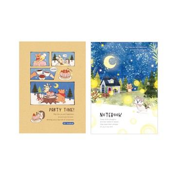 四季SEASON 橫線筆記 16K-月光/熊熊蛋糕