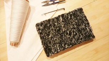 Lan 手作針織髮帶(黑白)