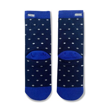 小圓點圖案襪 深藍