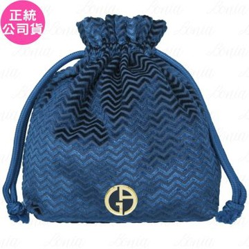 GIORGIO ARMANI 限量絲絨波紋手袋(藍)(公司貨)