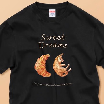 SWEET DREAMS_貓咪與可頌 / 安心品質 / 經典純棉T恤