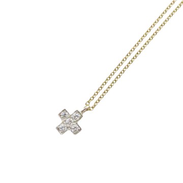 Tiffany & Co 蒂芬妮 18K黃金 鉑金 Cruciform Cross 十字架鑽石 項鏈 【二手名牌BRAND OFF】