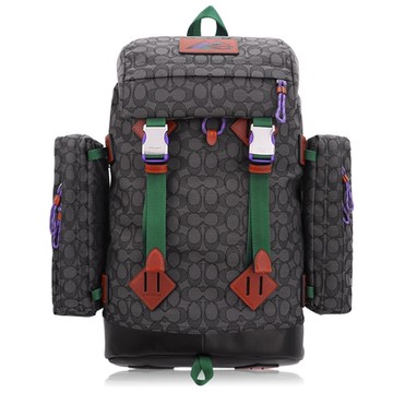 COACH 織布緹花 / UTILITY特大款 / 後背包(專櫃款/黑灰)