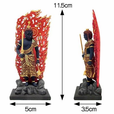 木彫り 仏像 彩色不動明王 立像 高さ11.5cm 柘植製 | LINE 木彫り 仏像 彩色不動明王 立像 高さ11.5cm 柘植製 | LINE