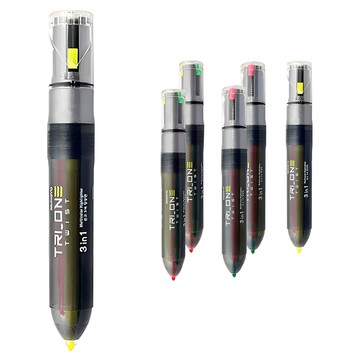 MUNGYO TRI-ONE TWIST 3合1三色螢光筆  1組  螢光黃 2支+螢光粉 2支+螢光綠 2支