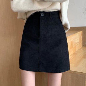 黑色半身裙女秋冬2025年新款短裙高腰A字裙包臀裙裙子一步裙冬裙