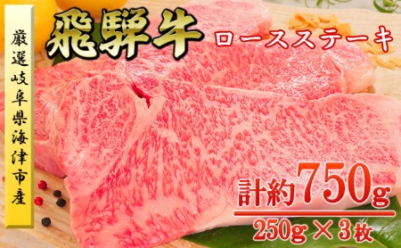 海津市産ロースステーキ250g×3 