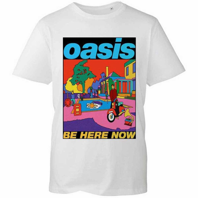 オアシス Tシャツ OASIS BE HERE NOW ILLUSTRATION 正規品 白 ロックTシャツ | LINEブランドカタログ