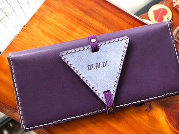 成 品 製 造 - 皮夾帶子  三角書籤 原創手工 皮革書簽 植鞣革