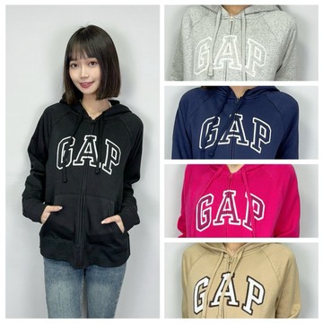 【New START精品服飾-員林】現貨免運 GAP 基本款 女款 內刷毛 貼布Logo 連帽外套 女版 棉外套 薄外套