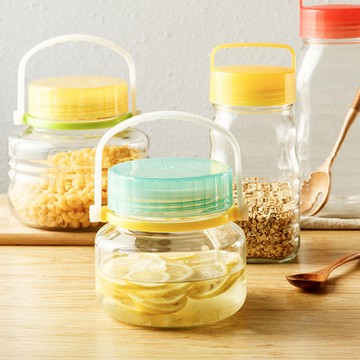 日本 ADERIA 醃漬玻璃罐 保存罐 1L 藍綠