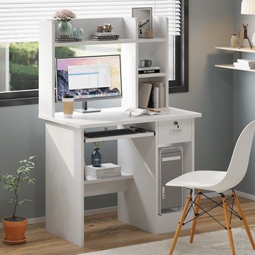 電腦桌臺式家用臥室帶鎖抽屜小型辦公簡約學生簡易寫字臺電腦桌子153-SFY 公司貨